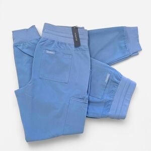 Jaanuu Women's 13-Pocket Scrub Jogger Pants (Set of 2) in size S, Ceil Blue